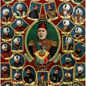 Osmanlı Padişahları Kartpostalı