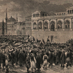 Bab-ı Âli önünde 1876 anayasasının ilanı