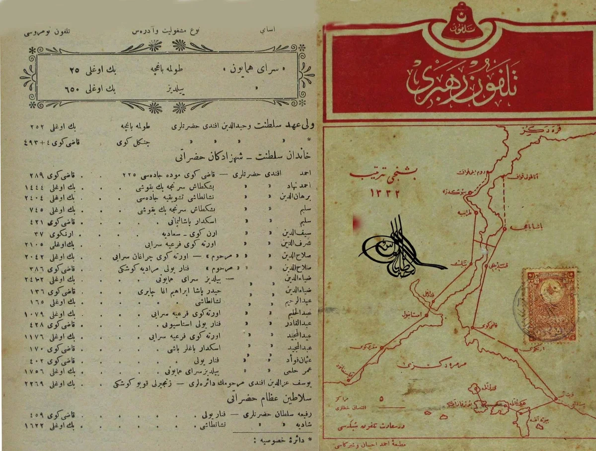 1332-1333 yılı İstanbul Telefon Rehberi