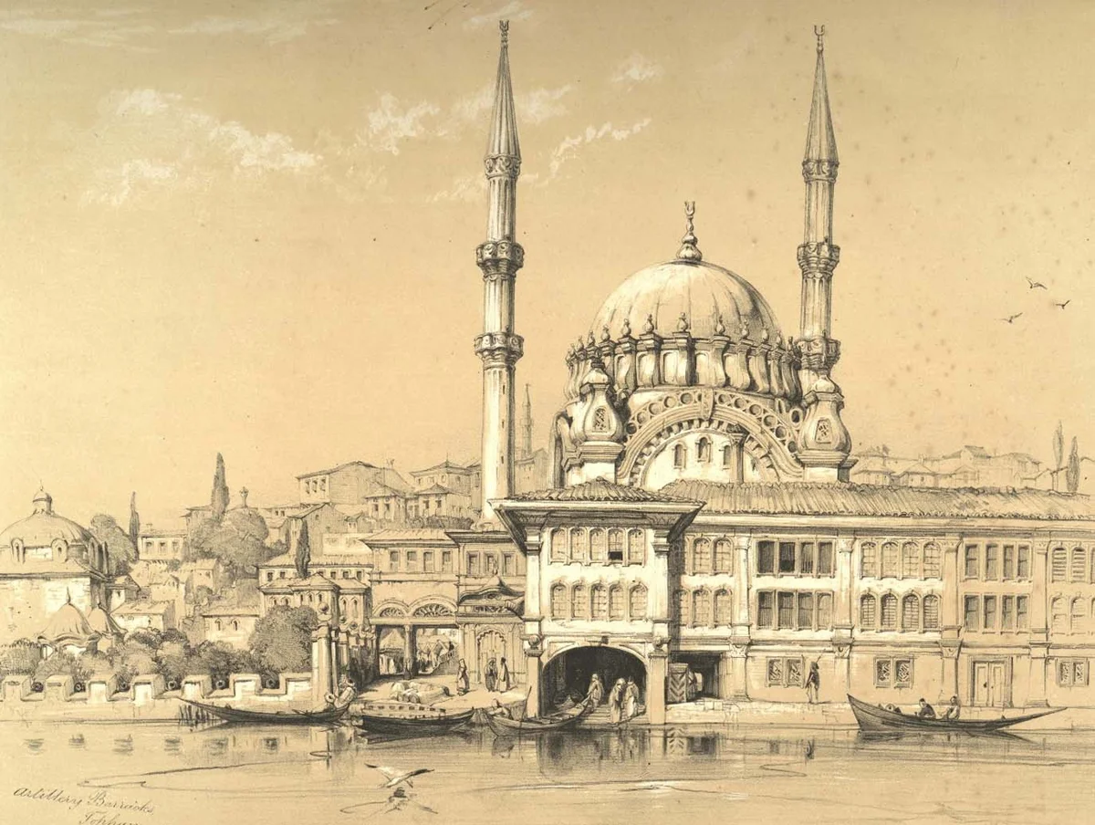 İstanbul Kışlası, John Frederick Lewis Çizimi, 1805