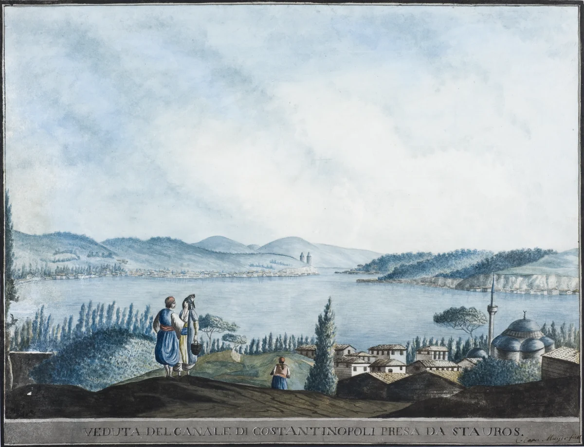 Beylerbeyi, Istanbul, Late 18th Century Beylerbeyi sırtlarından Istanbul Boğazı