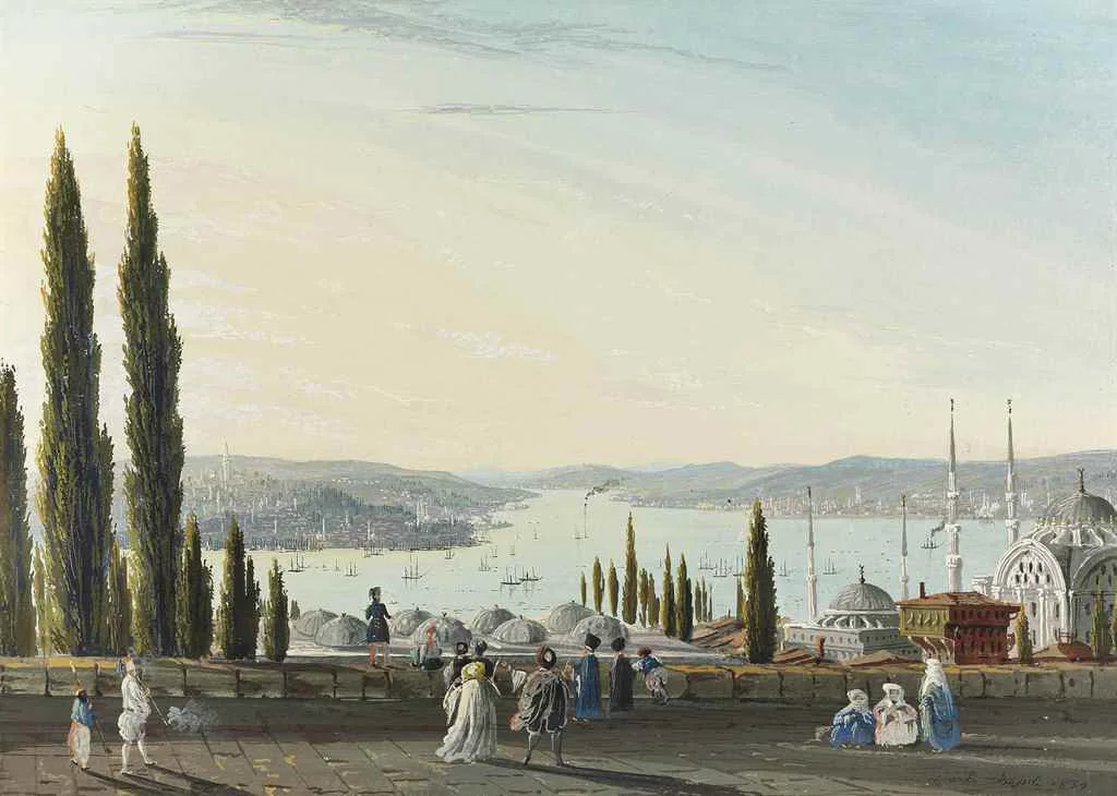 Carlo Bossoli, Pera Kanalından İstanbul Görünümü, 1815