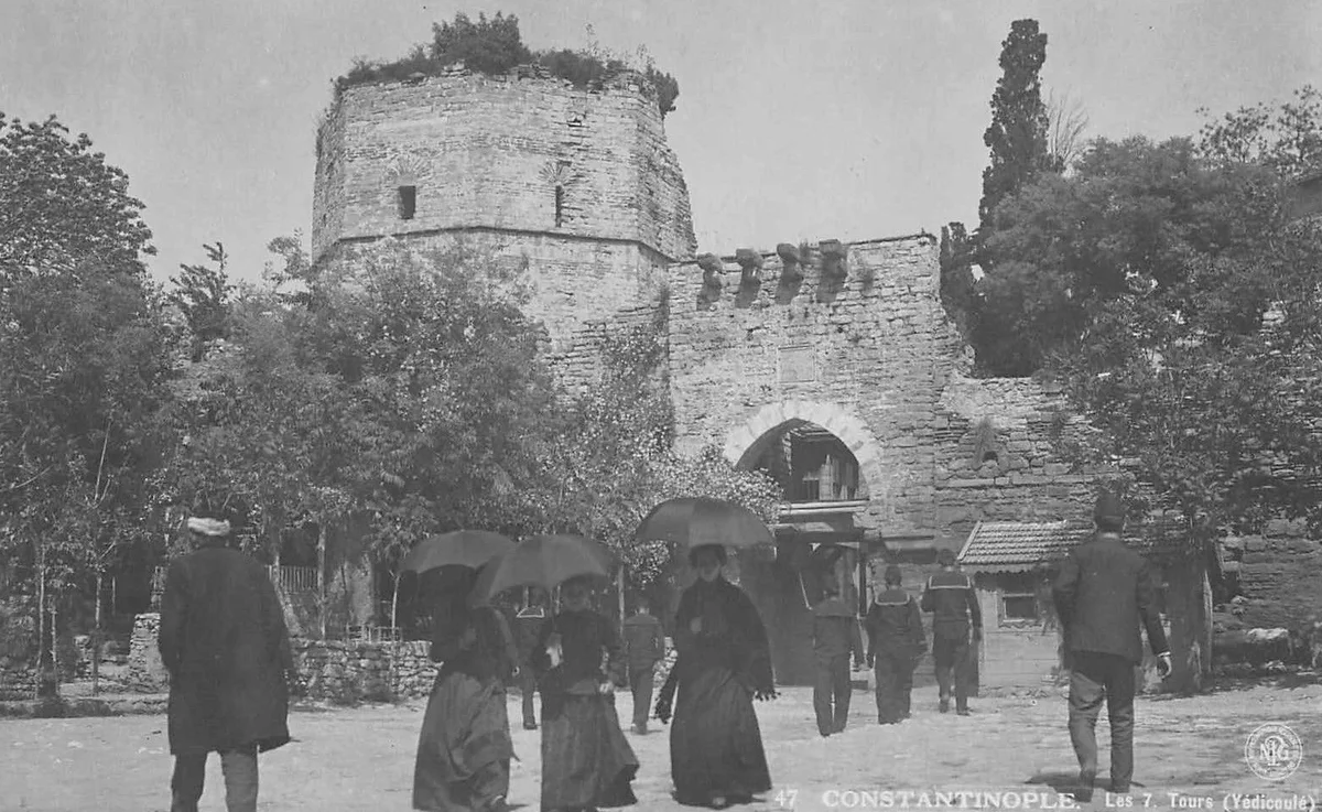 İstanbul Yedikule Kalesi, Antika Kartpostal