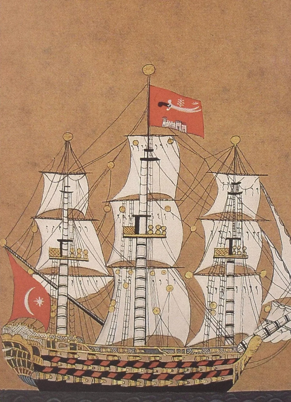 Üç Ambarlı Bir Osmanlı Kalyonu, 1801
