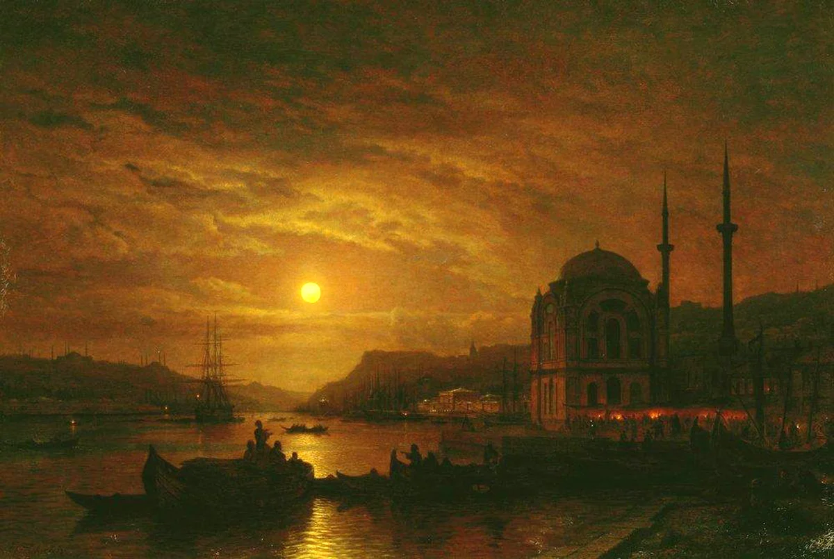 İstanbul Boğazında Mehtaplı Gece, 19. Yüzyıl (Alexey Petrovich)