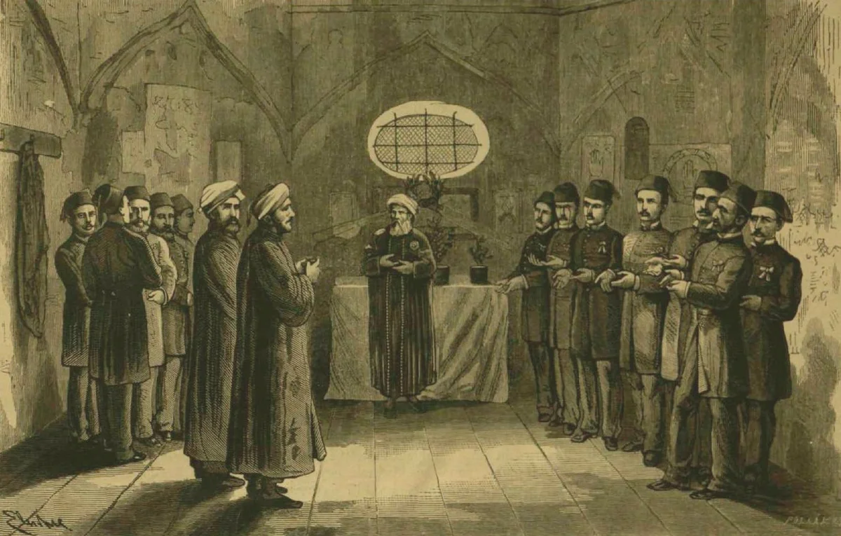 Budapeşte Gül Baba Türbesinde Osmanlı Heyeti, Macaristan, 19. Yüzyıl