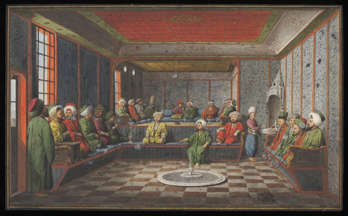 Scene in a kahvehane or coffee house, 1809