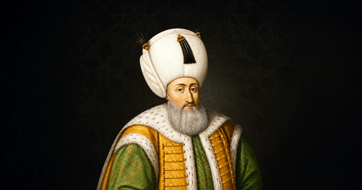 Konstantin Kapıdağlı’nın portresi esas alınarak resmî hükümdar portresi düzeninde canlandırılan Kanuni Sultan Süleyman