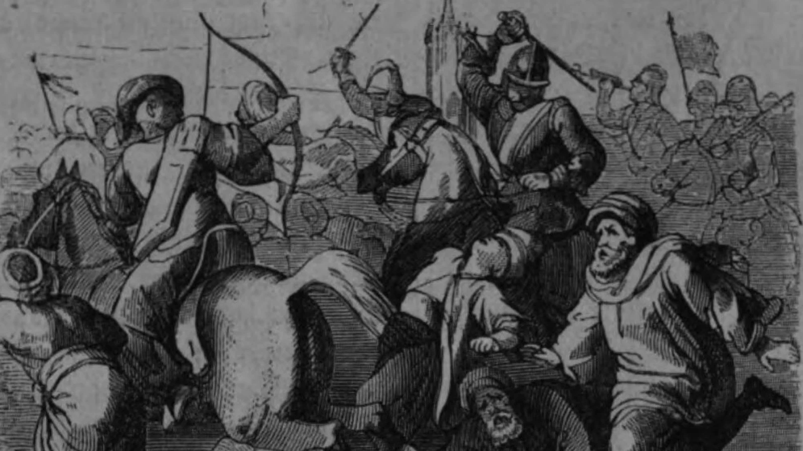 1371’de Meriç ırmağı yakınındaki çarpışmayı gösteren, 1862 tarihli bir Avusturya tarih kitabından ahşap baskı gravür