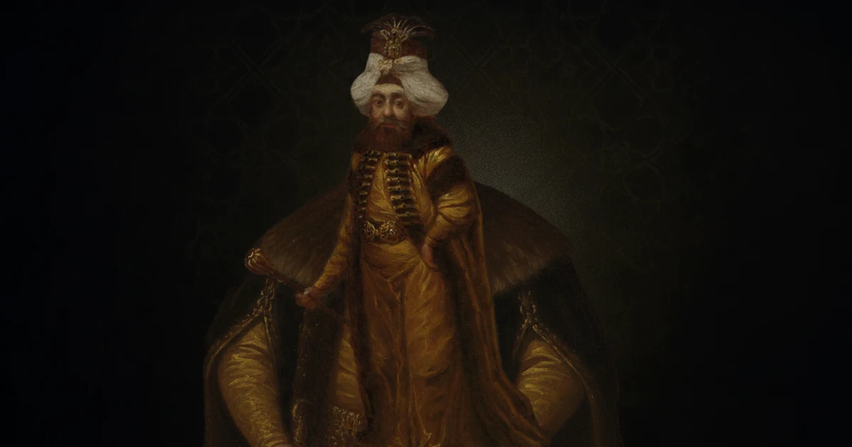 Kanonik portre referansıyla resmî hükümdar portresi düzeninde canlandırılan Sultan I. Mahmud