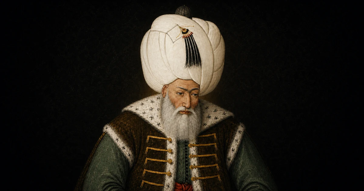 16. yüzyıl minyatür portresi esas alınarak resmî hükümdar portresi düzeninde canlandırılan Sultan II. Bayezid