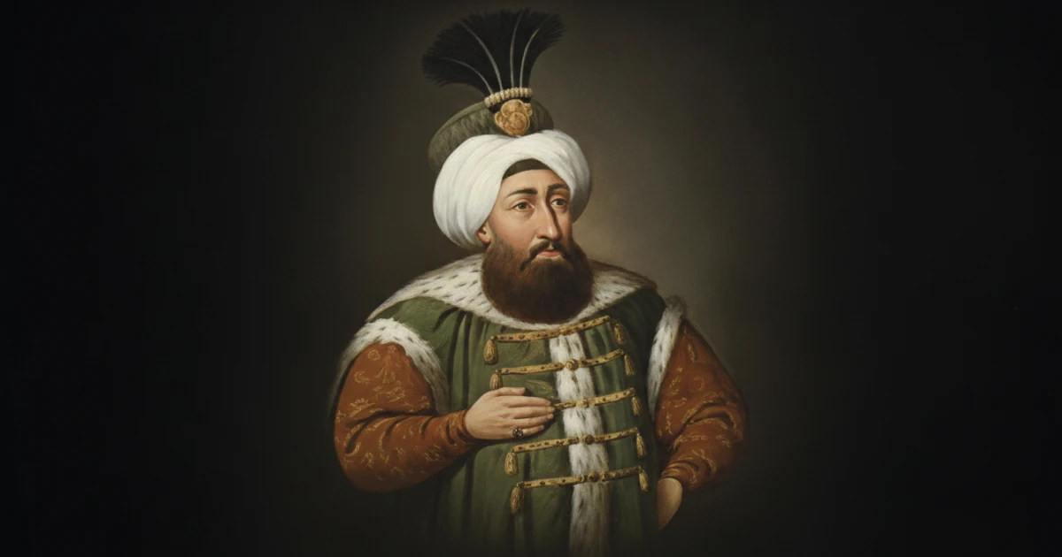 Kanonik portre referansıyla resmî hükümdar portresi düzeninde canlandırılan Sultan II. Süleyman