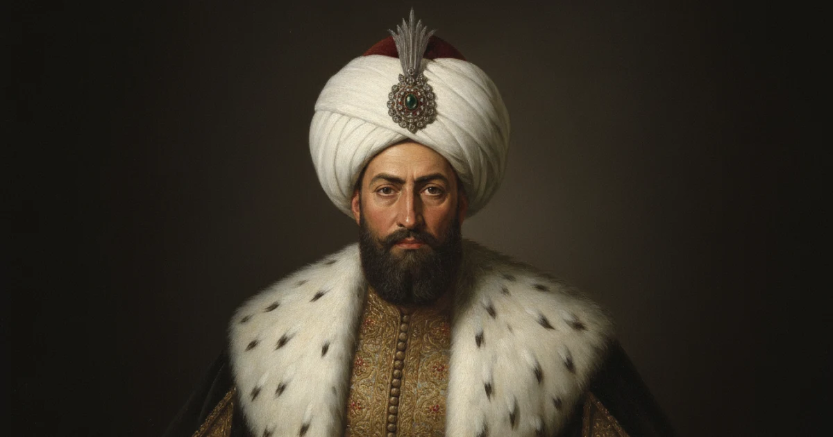Kanonik portre referansıyla resmî hükümdar portresi düzeninde canlandırılan Sultan III. Selim