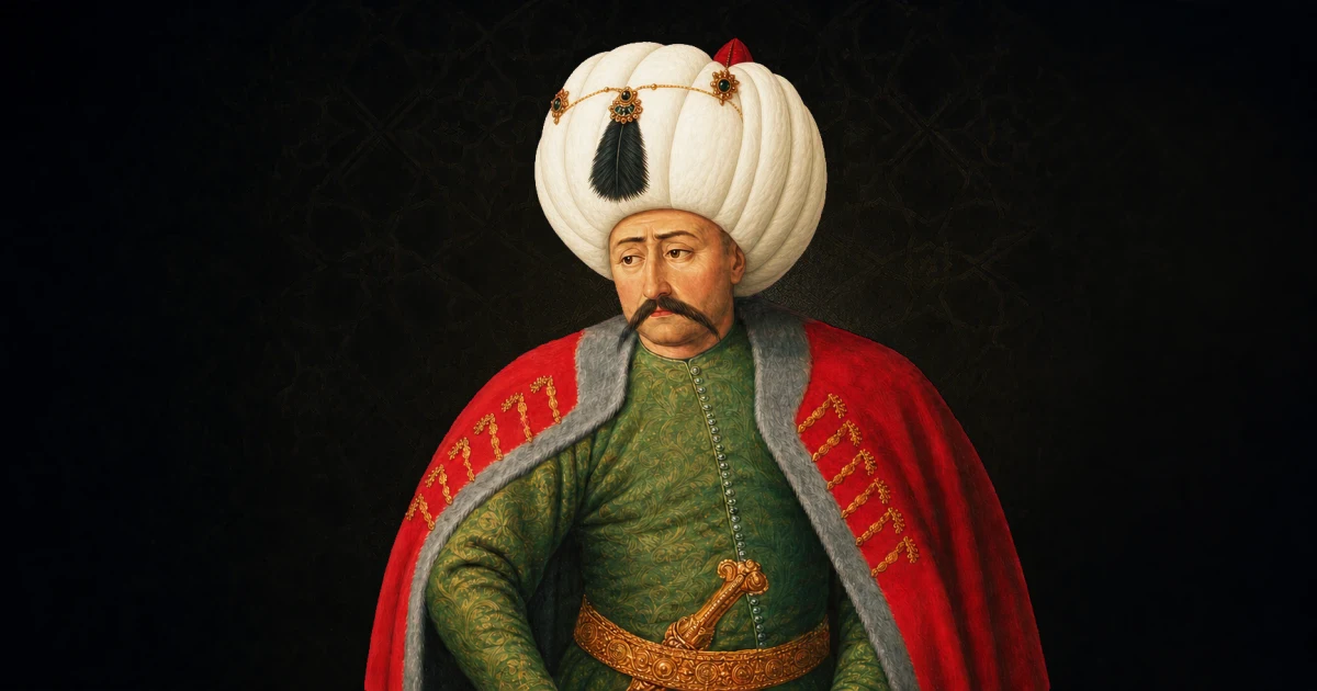 Geleneksel hanedan portresi esas alınarak resmî hükümdar portresi düzeninde canlandırılan Yavuz Sultan Selim