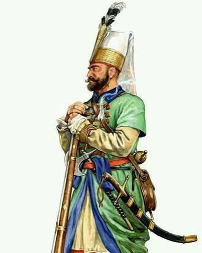 An Ottoman Janissary soldier.
Bir Osmanlı Yeniçeri askeri.
جندي عثماني إنكشاري
...