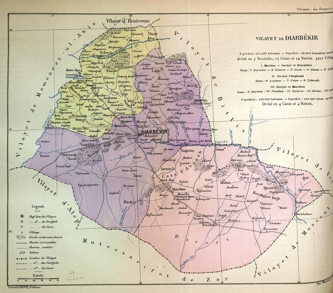 Map of the Diyarbakır Vilayet, 1891
Diyarbakır Vilayeti Haritası, 1891
...