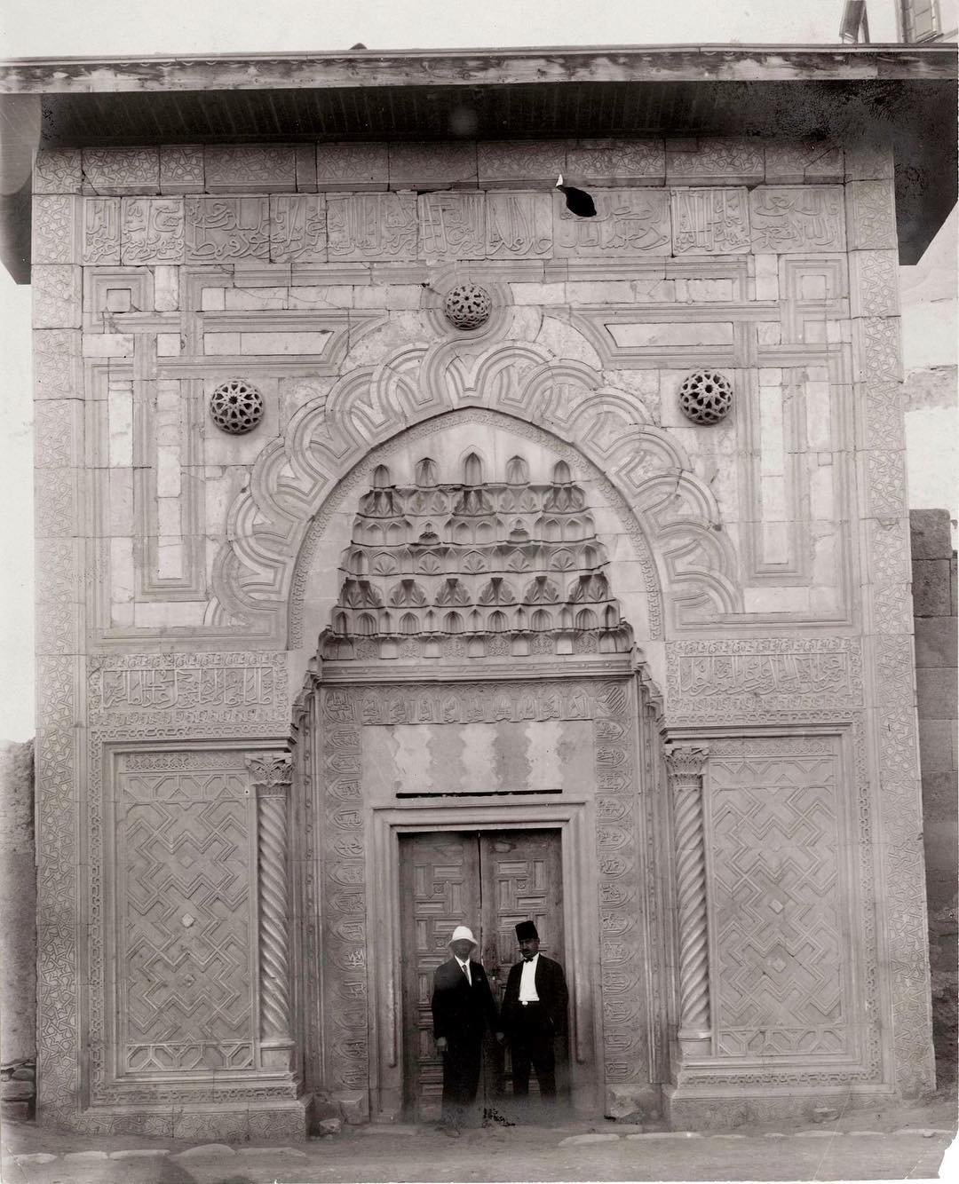 The entrance gate to the Karatay Madrasa, Ottoman-era Konya, early 1900's.
Kara...