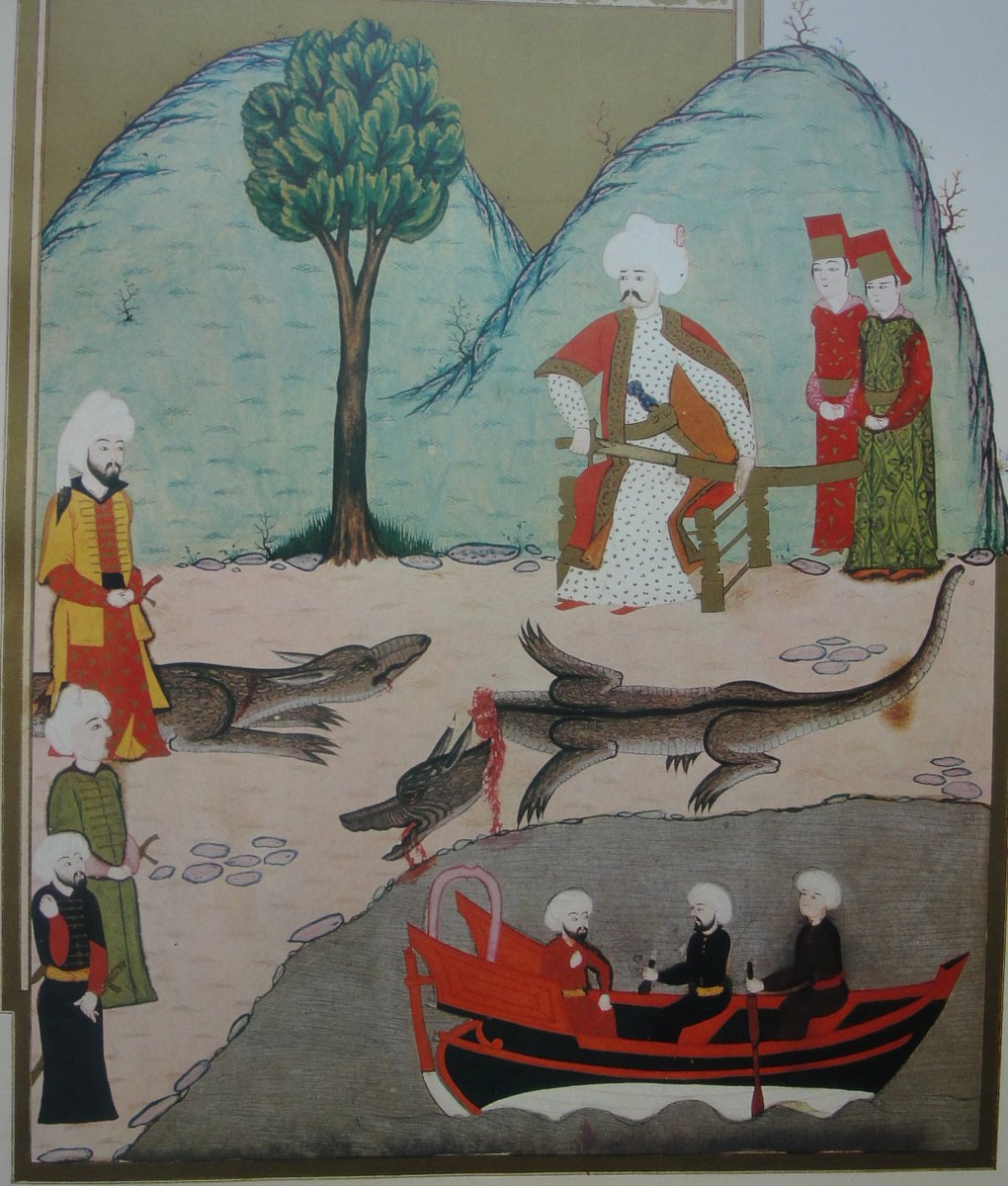 Yavuz Sultan Selim'in, Mısır'ı alması sonrası, Nil nehri kıyısında timsah avlaya